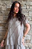 Lalli Damask Asymmetric Panel Top Mocha